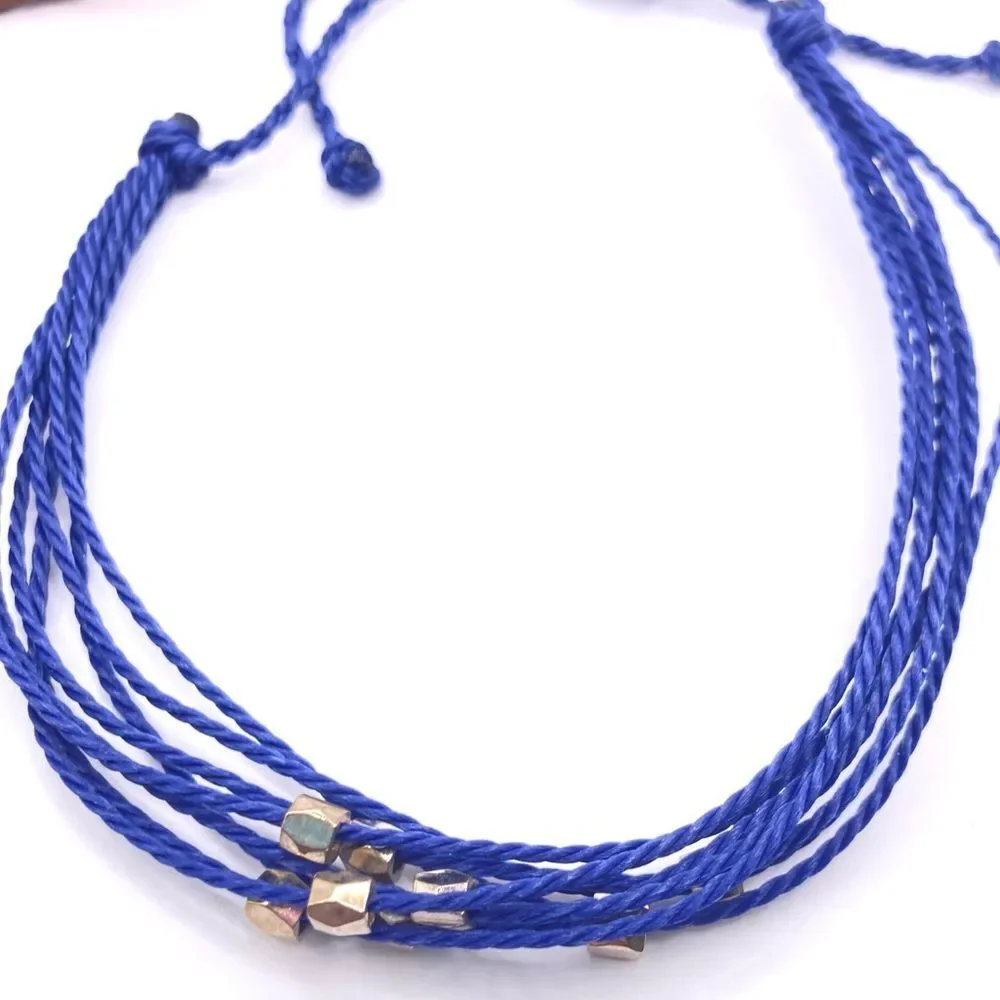 3 piece Stackable wax cord beaded bracelets